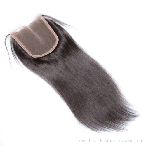 Factory Price  Royce Best Quality Adina 100% Unprocessed Virgin Human Hair 4x4 Inch Natural Lace Closure